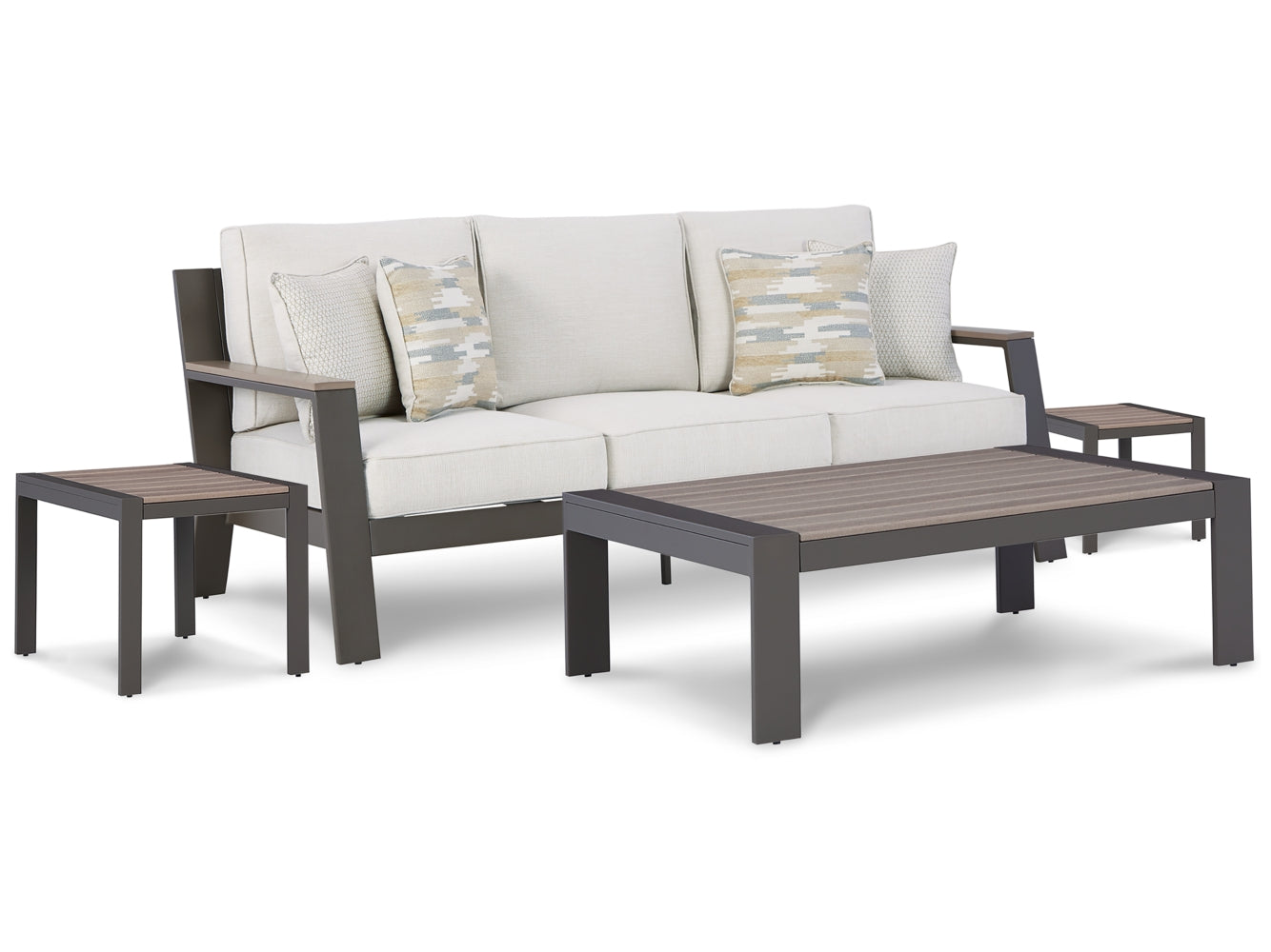 Tropicava Outdoor Sofa with Coffee Table and 2 End Tables - furniture place usa