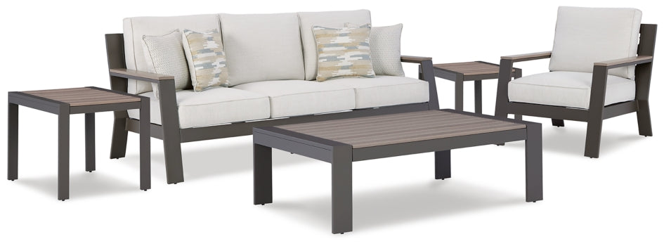 Tropicava Outdoor Sofa and Lounge Chair with Coffee Table and 2 End Tables - furniture place usa