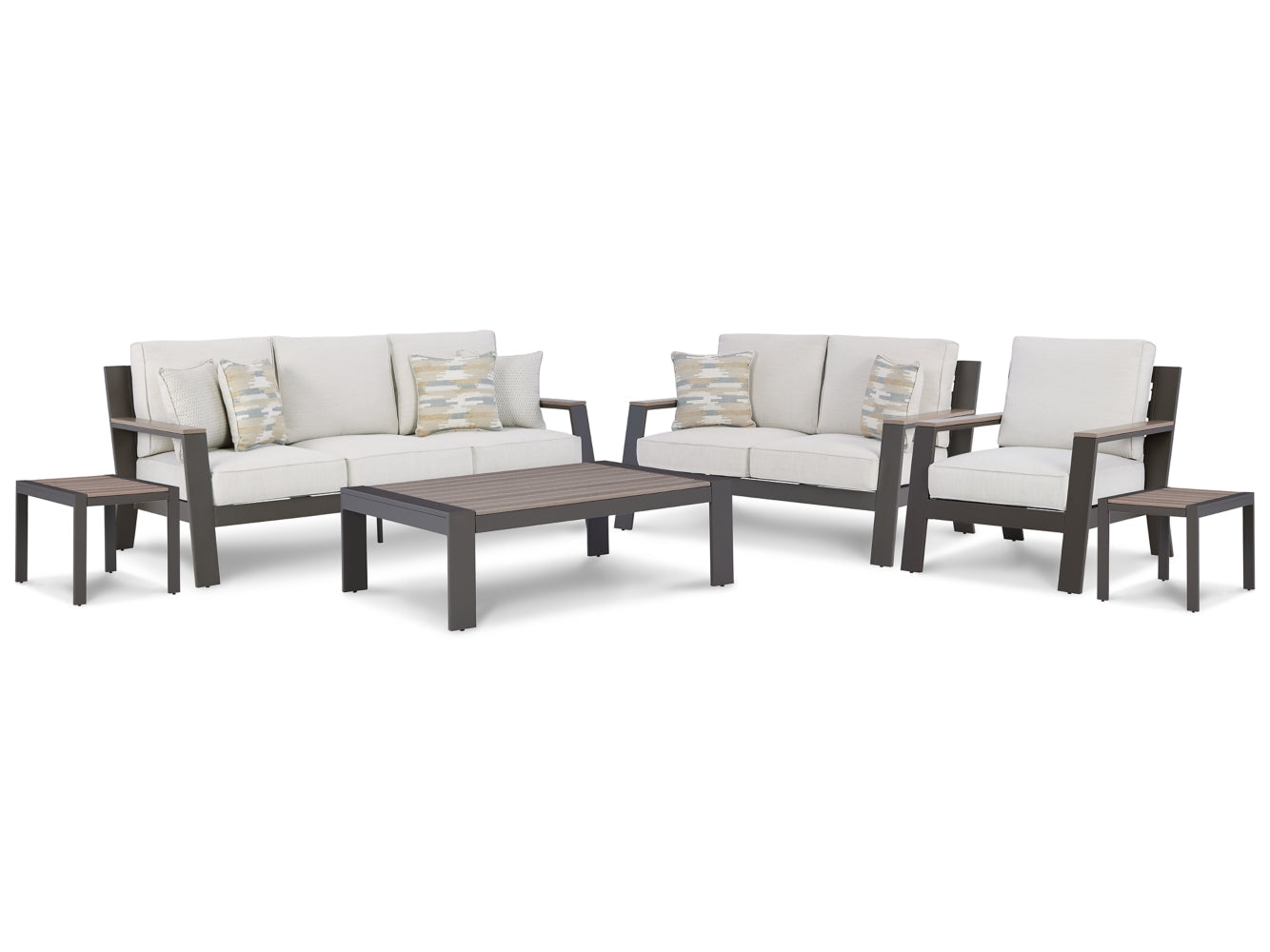 Tropicava Outdoor Sofa, Loveseat and 2 Lounge Chairs with Coffee Table and 2 End Tables - furniture place usa