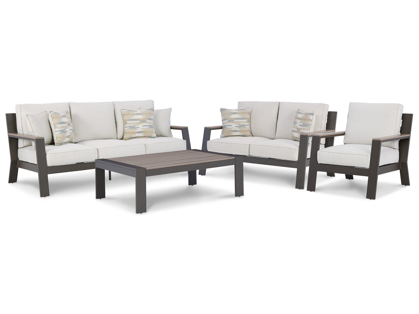 Tropicava Outdoor Sofa, Loveseat and Lounge Chair with Coffee Table - furniture place usa