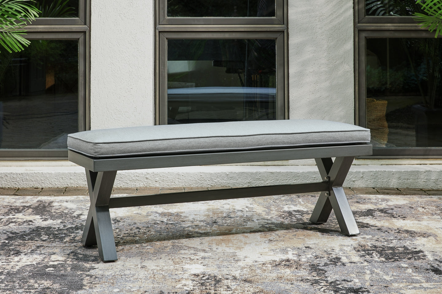 Elite Park Outdoor Bench with Cushion - furniture place usa
