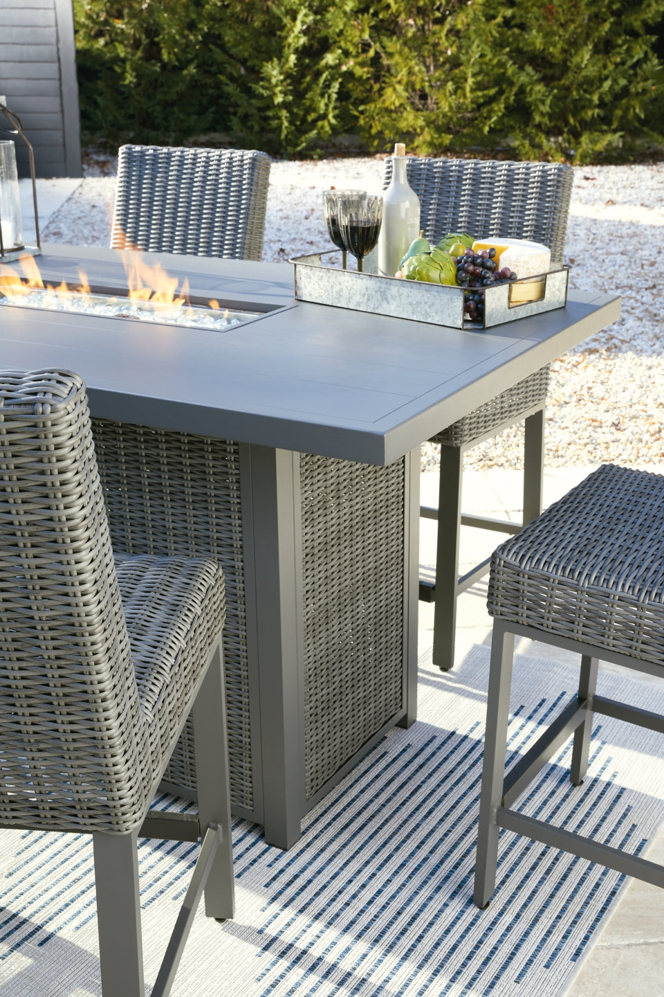 Palazzo Outdoor Counter Height Dining Table with 4 Barstools - furniture place usa
