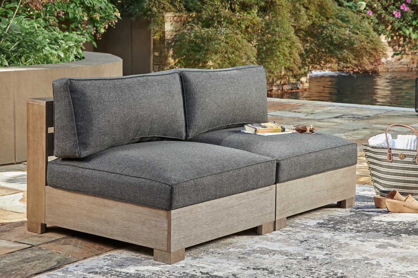 Citrine Park 5-Piece Outdoor Sectional with Ottoman - furniture place usa