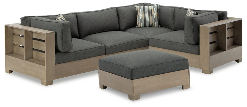 Citrine Park 4-Piece Outdoor Sectional with Ottoman - furniture place usa
