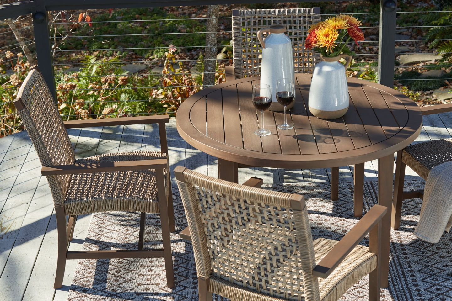 Germalia Outdoor Dining Table with 4 Chairs - furniture place usa
