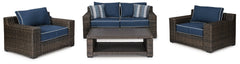 Grasson Lane Outdoor Loveseat, 2 Lounge Chairs and Coffee Table - furniture place usa