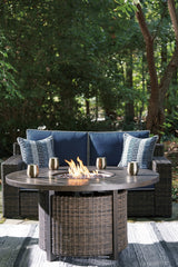 Grasson Lane Outdoor Loveseat with Fire Pit Table - furniture place usa