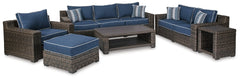 Grasson Lane Outdoor Sofa, Loveseat, Lounge Chair and Ottoman with Coffee Table and End Table - furniture place usa