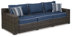 Grasson Lane Outdoor Sofa and 2 Chairs with Coffee Table - furniture place usa