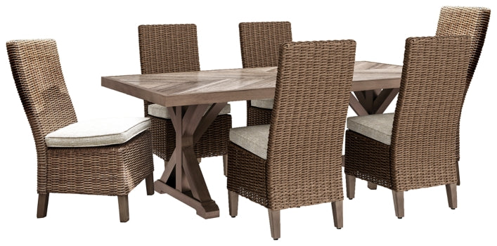 Beachcroft Outdoor Dining Table and 6 Chairs - PKG000280 - furniture place usa