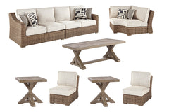 Beachcroft 5-Piece Outdoor Sectional with Coffee Table and 2 End Tables - furniture place usa
