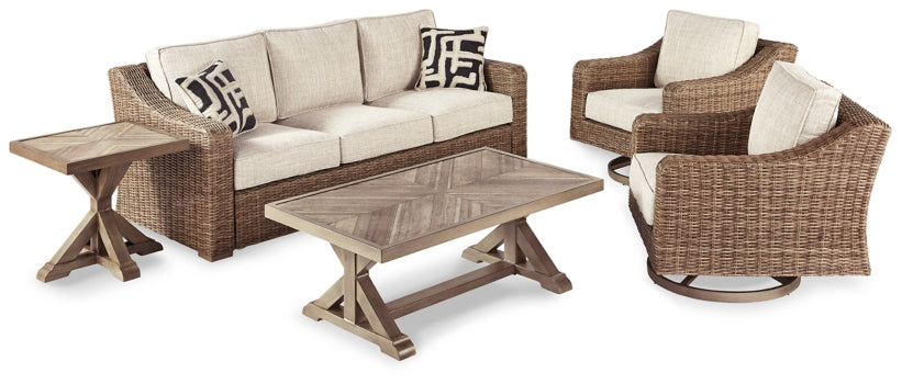 Beachcroft Outdoor Sofa and  2 Lounge Chairs with Coffee Table and 2 End Tables