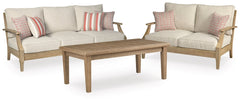Clare View Outdoor Sofa and Loveseat with Coffee Table - furniture place usa
