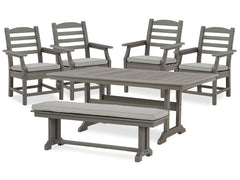 Visola Outdoor Dining Table and 4 Chairs and Bench - furniture place usa