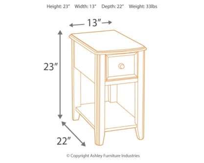 Breegin Chairside End Table - furniture place usa