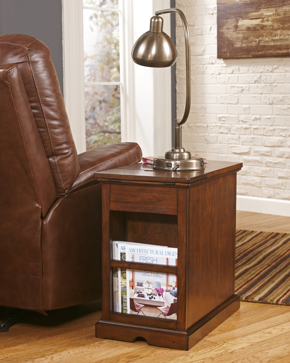 Laflorn Chairside End Table with USB Ports & Outlets - furniture place usa