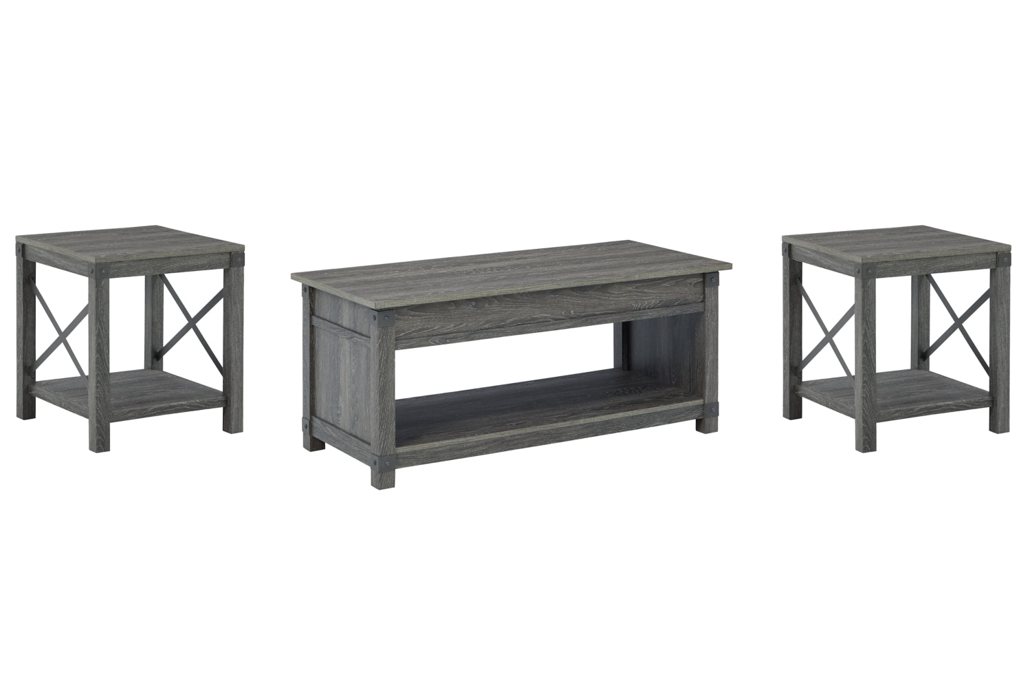 Freedan Coffee Table and 2 End Tables - furniture place usa