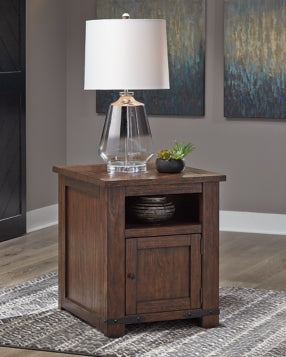 Budmore End Table with USB Ports & Outlets - furniture place usa