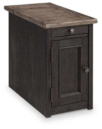 Tyler Creek Chairside End Table with USB Ports & Outlets - furniture place usa