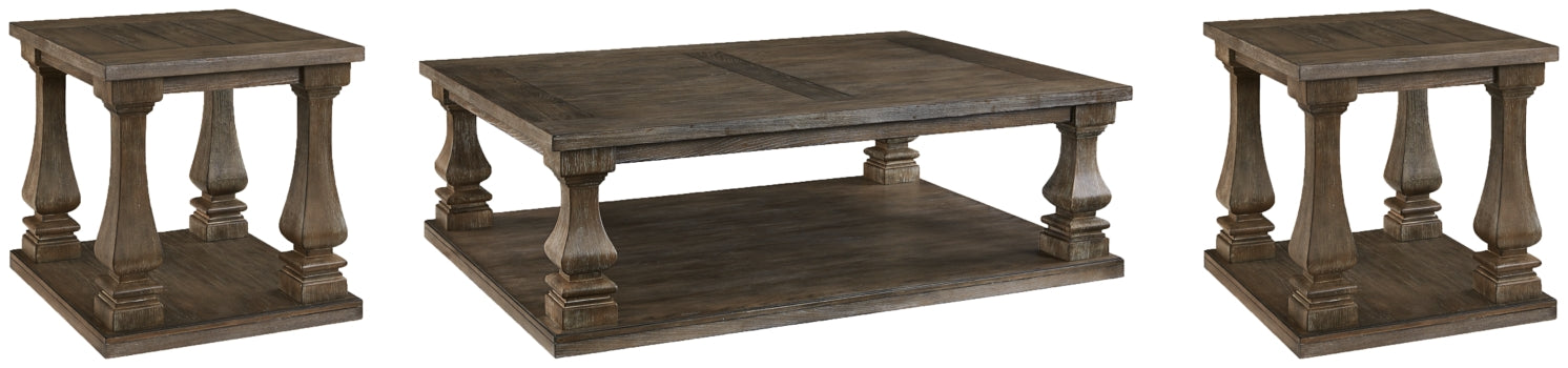 Johnelle Coffee Table and 2 End Tables - furniture place usa