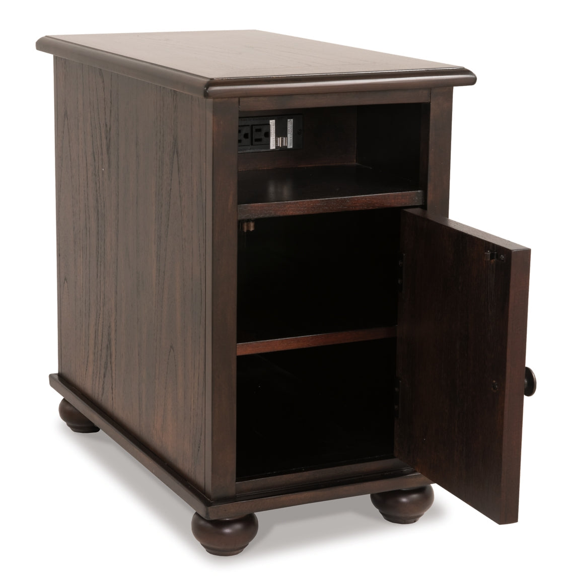 Barilanni Chairside End Table with USB Ports & Outlets - furniture place usa