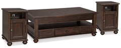 Barilanni Coffee Table with 2 End Tables - furniture place usa