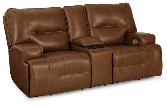 Francesca Power Reclining Loveseat with Console - furniture place usa