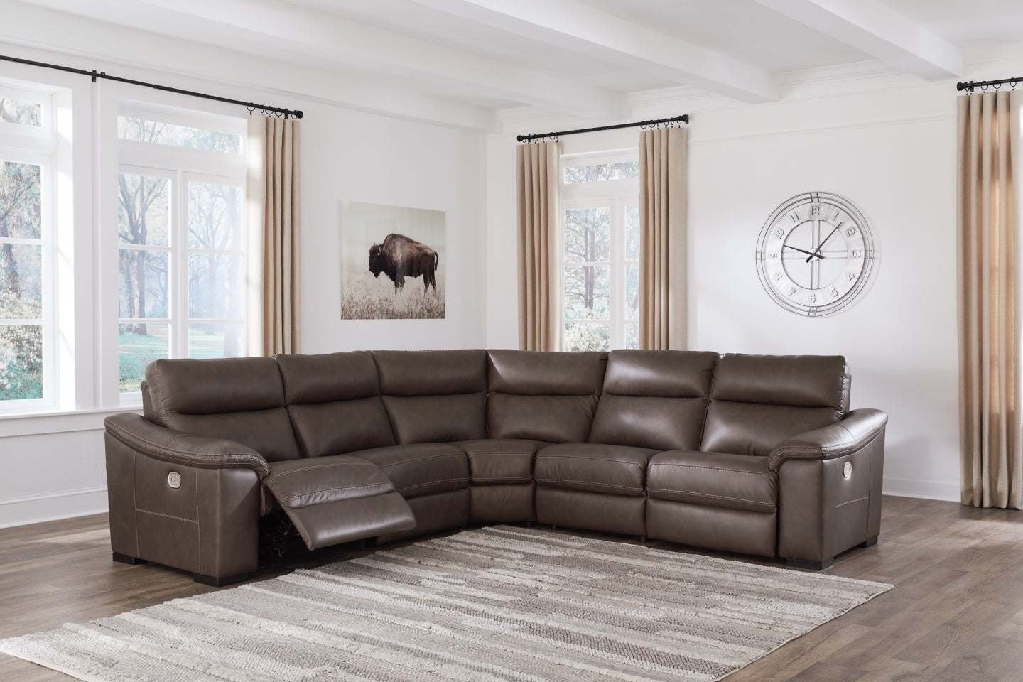Salvatore 5-Piece Power Reclining Sectional - furniture place usa