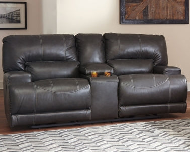 McCaskill Reclining Loveseat with Console - furniture place usa
