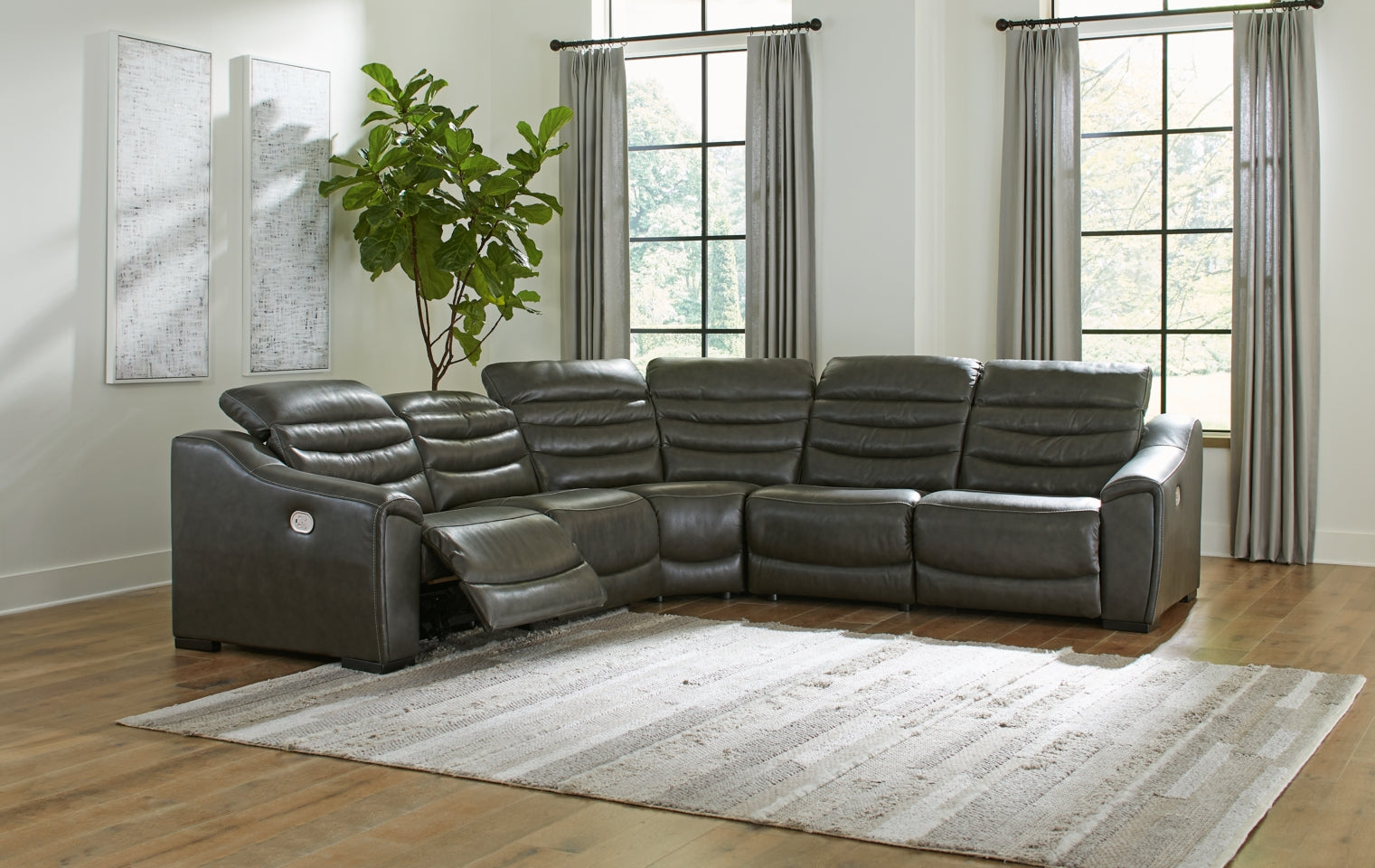 Center Line 5-Piece Power Reclining Sectional - furniture place usa