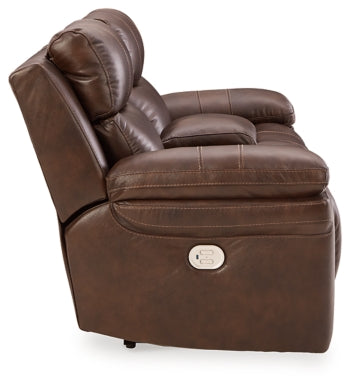 Edmar Power Reclining Loveseat with Console - furniture place usa