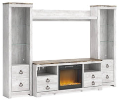 Willowton 4-Piece Entertainment Center with Electric Fireplace - W267W4 - furniture place usa