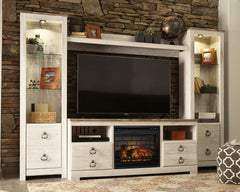 Willowton 4-Piece Entertainment Center with Electric Fireplace - W267W9 - furniture place usa