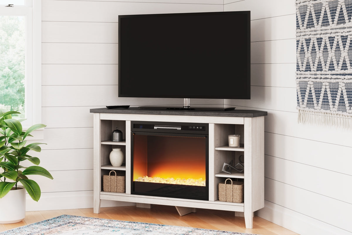 Dorrinson Corner TV Stand with Electric Fireplace - W287W5 - furniture place usa