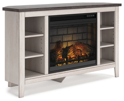 Dorrinson Corner TV Stand with Electric Fireplace - W287W6 - furniture place usa