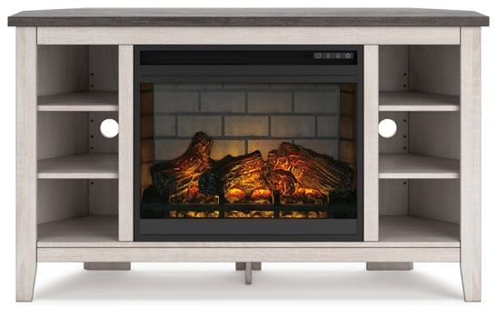 Dorrinson Corner TV Stand with Electric Fireplace - W287W6 - furniture place usa