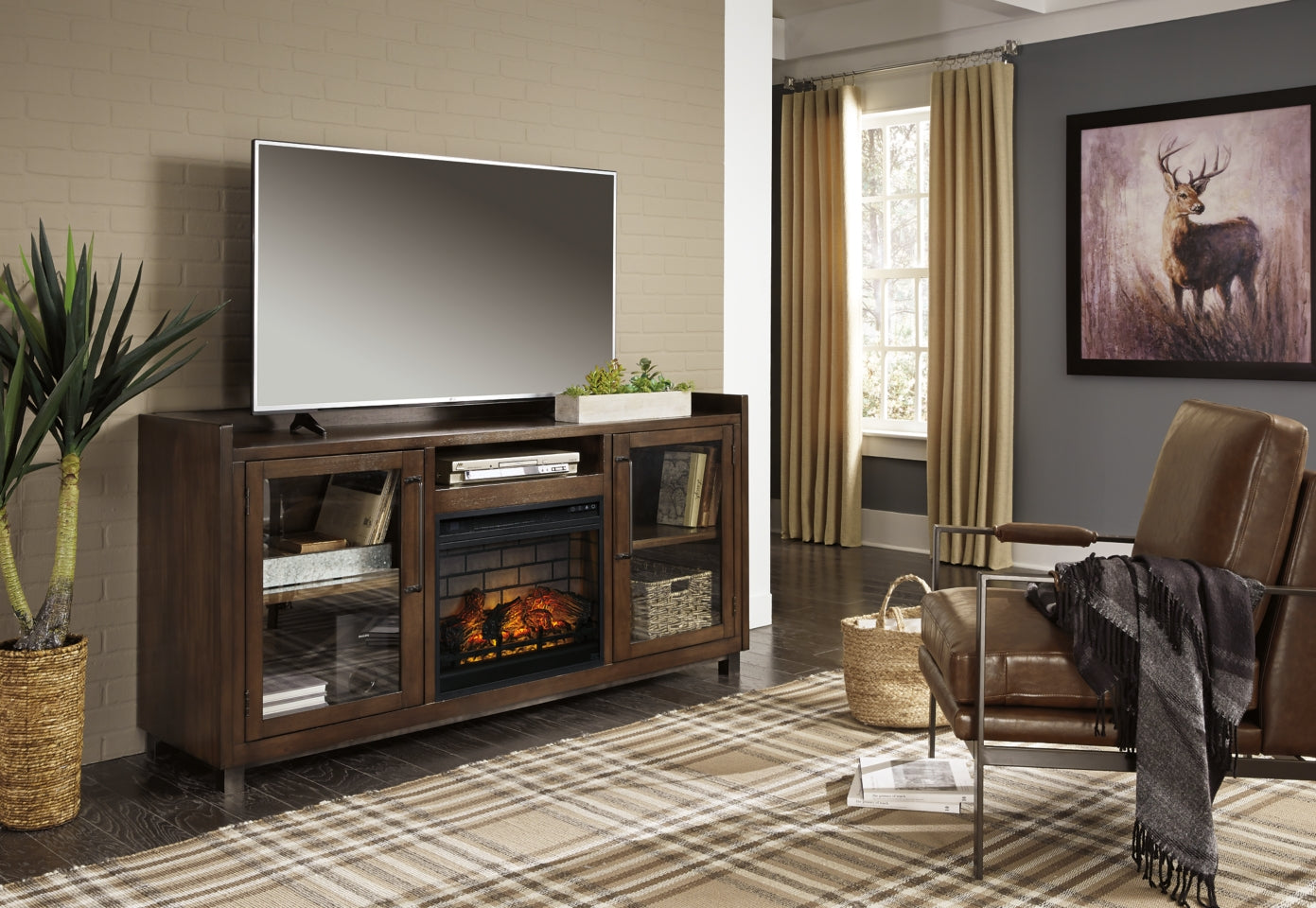 Starmore 70" TV Stand with Electric Fireplace - W633W5 - furniture place usa