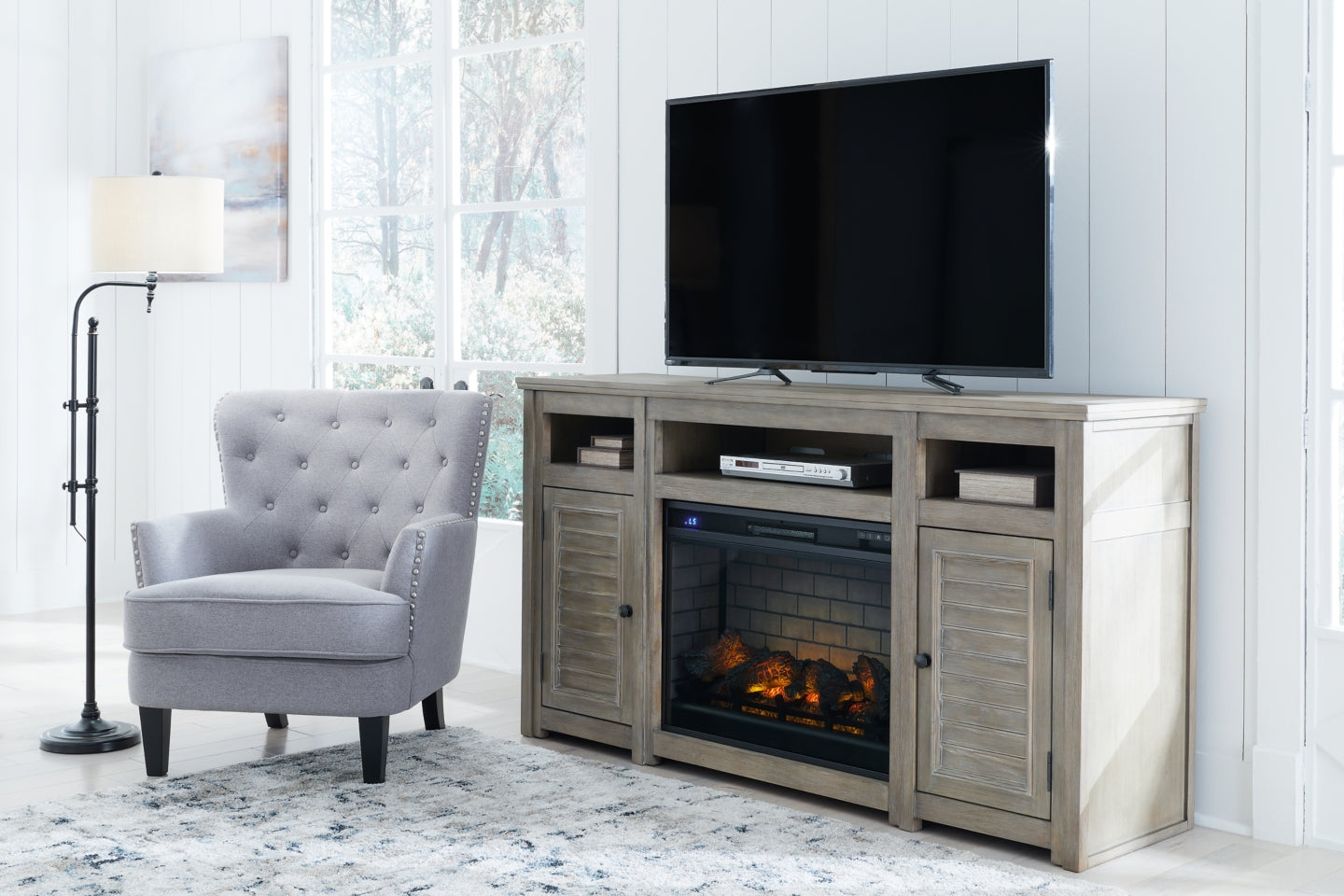 Moreshire 72" TV Stand with Electric Fireplace - furniture place usa