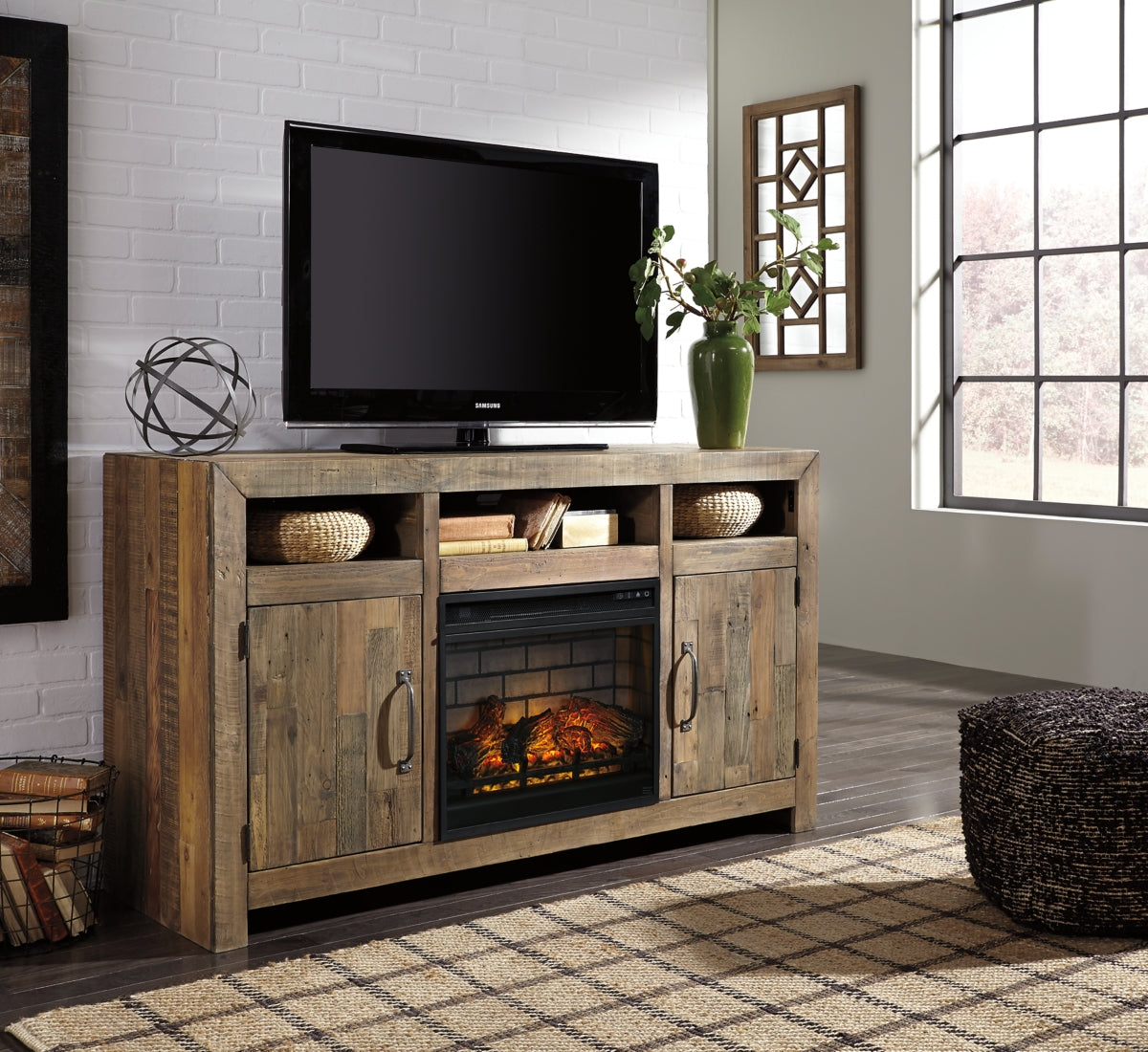 Sommerford 62" TV Stand with Electric Fireplace - W775W4 - furniture place usa